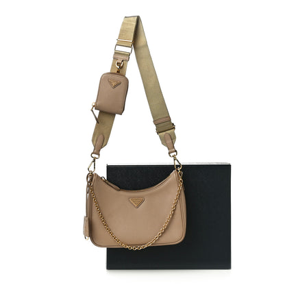 Prada Saffiano Re-Edition 2005 Shoulder Bag Cammeo Beige 11 of 11