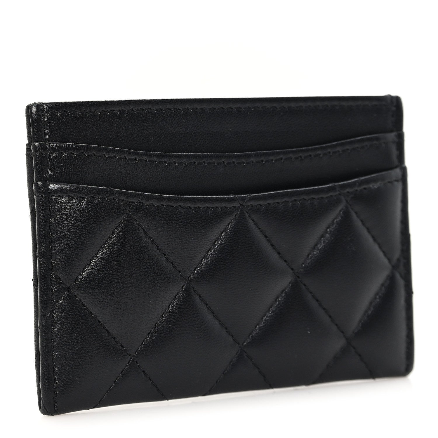 Chanel Pearly Lambskin Quilted Card Holder So Black 3 of 8