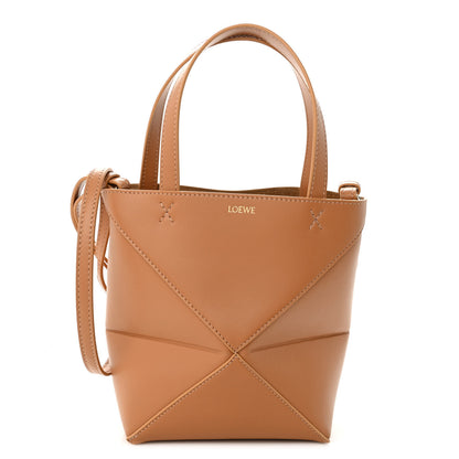 Loewe Shiny Calfskin Mini Puzzle Fold Tote Warm Desert 1 of 9