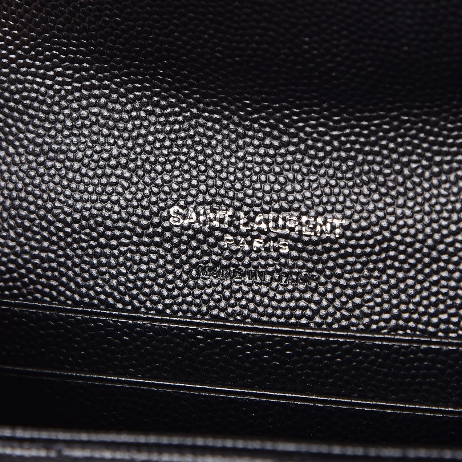 Saint Laurent Grain De Poudre Matelasse Chevron Small Monogram Envelope Wallet Black 6 of 6