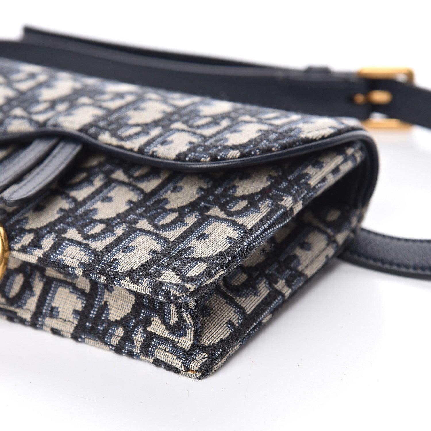 Christian Dior Oblique Saddle Belt Bag Blue 6 of 15