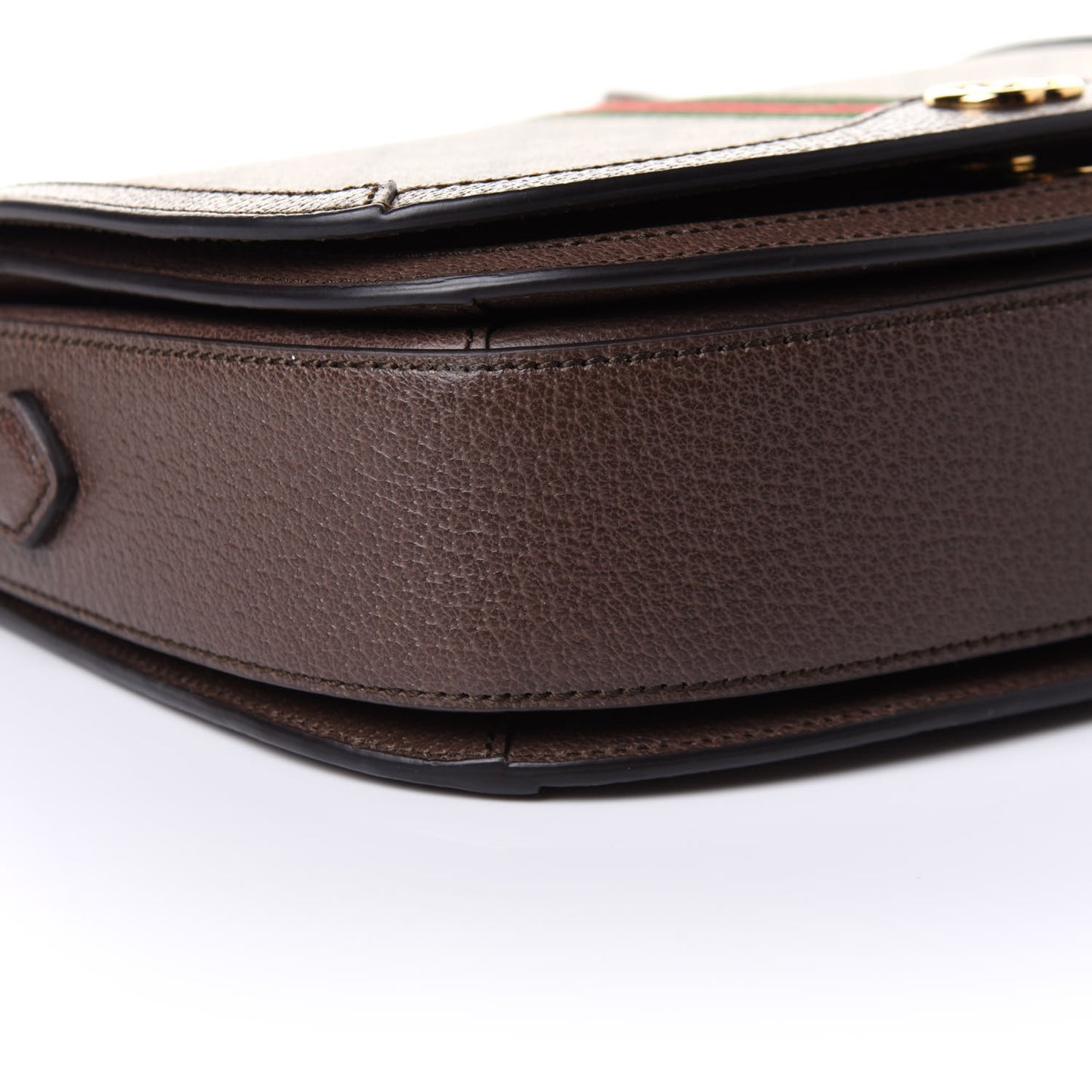 GG Supreme Monogram Web Small Ophidia Flap Messenger Bag Brown