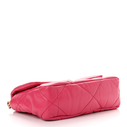 Chanel Goatskin Quilted Medium Chanel 19 Flap Dark Pink 4 of 11
