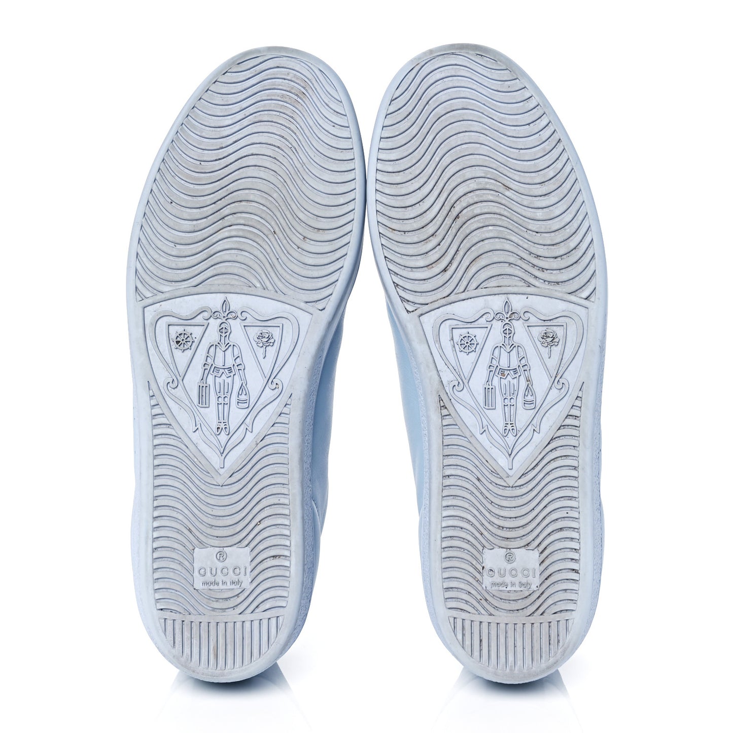 Calfskin Interlocking G Perforated Womens Ace Sneakers 38.5 Porcelain Light Blue Zaffiro
