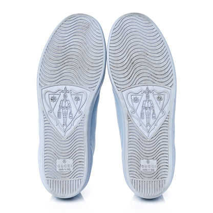 Gucci Calfskin Interlocking G Perforated Womens Ace Sneakers 38.5 Porcelain Light Blue Zaffiro 6 of 11