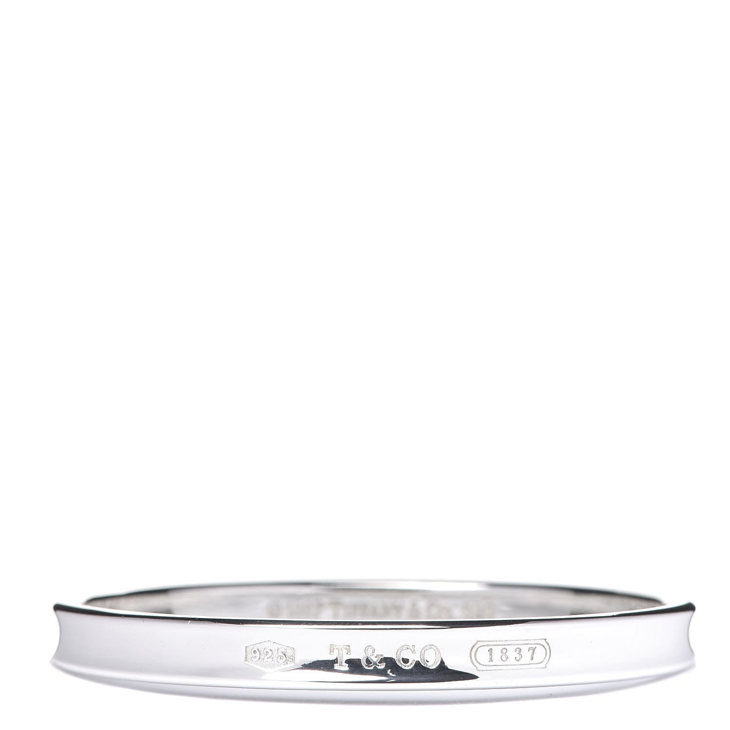Tiffany Sterling Silver Narrow 1837 Bangle Bracelet 1 of 3