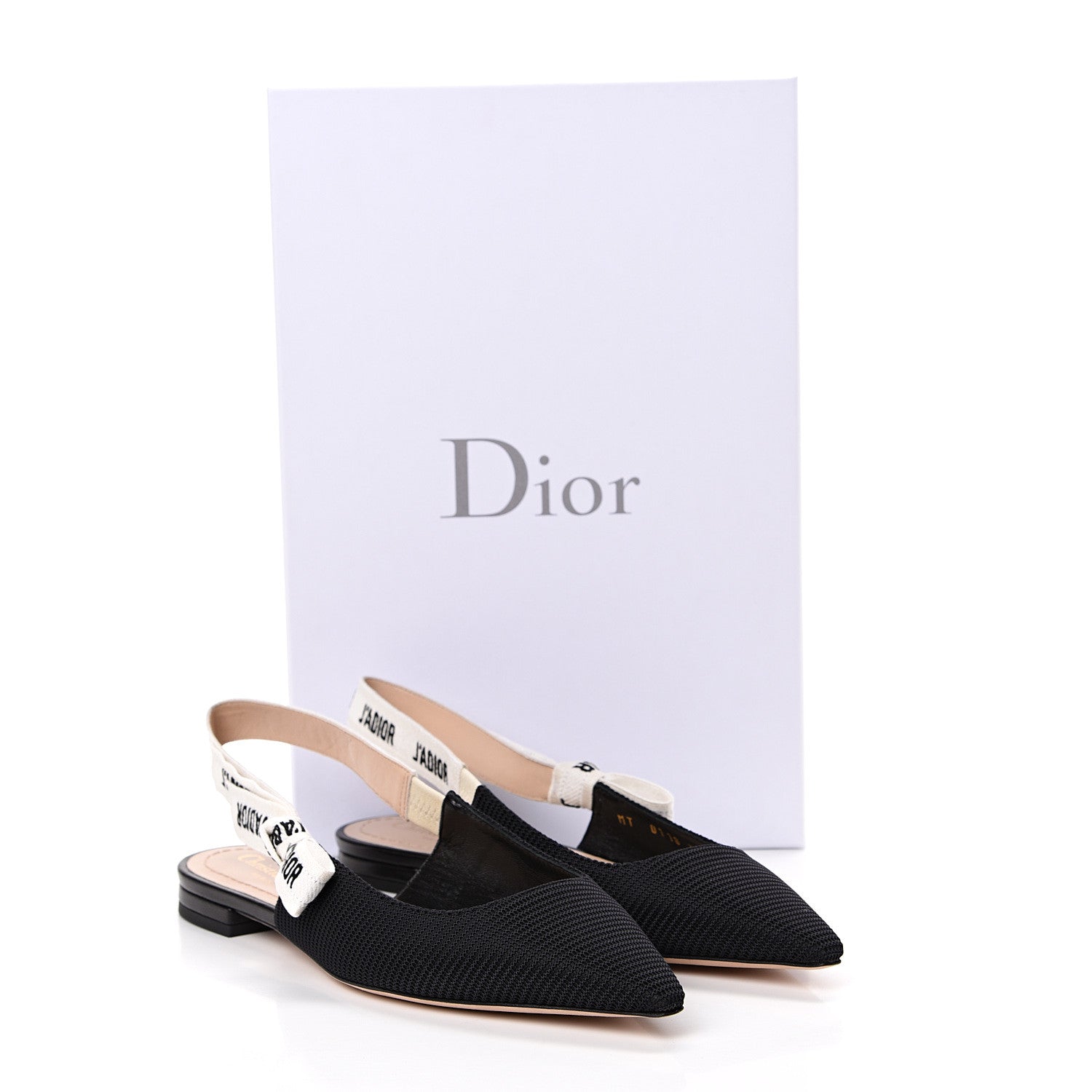 Christian Dior Technical Canvas Ribbon J'Adior Slingback Ballet Flats 37 Black 8 of 8