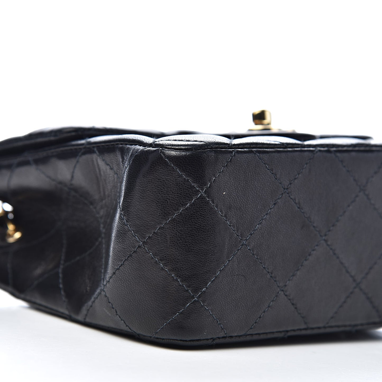 Lambskin Quilted Mini Square Flap Black
