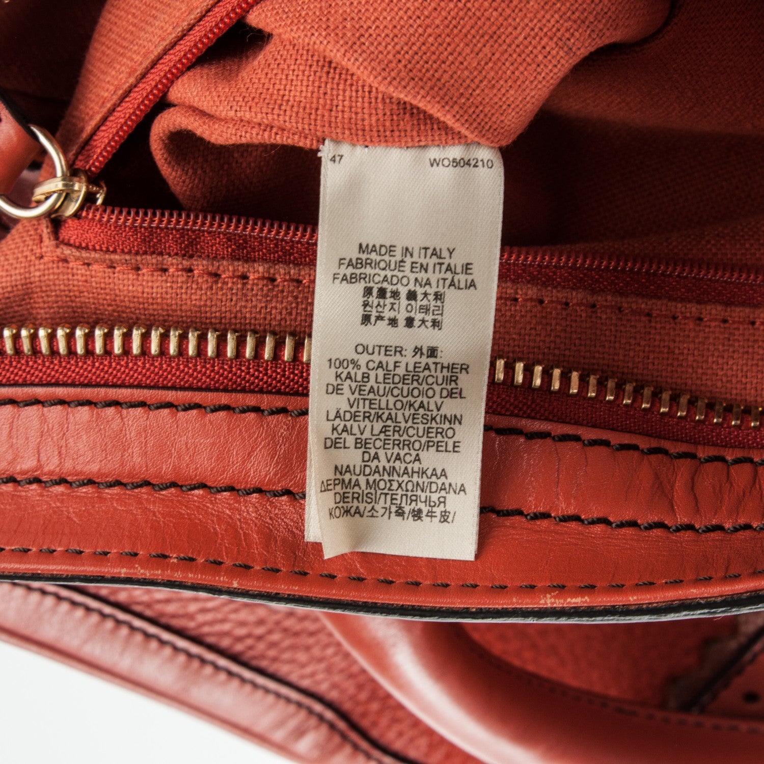 Burberry Grainy Leather Medium Dennet Brogue Tote Orange 7 of 8