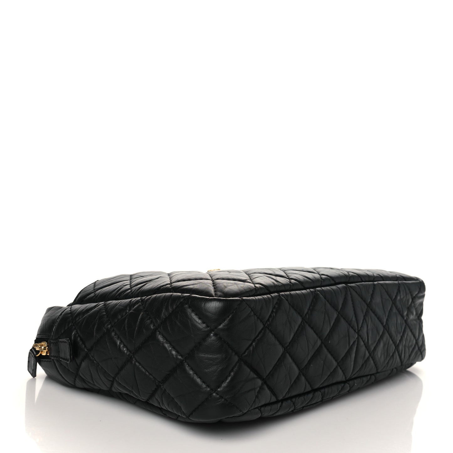 Aged Calfskin Quilted Large Reissue Camera Case Black
