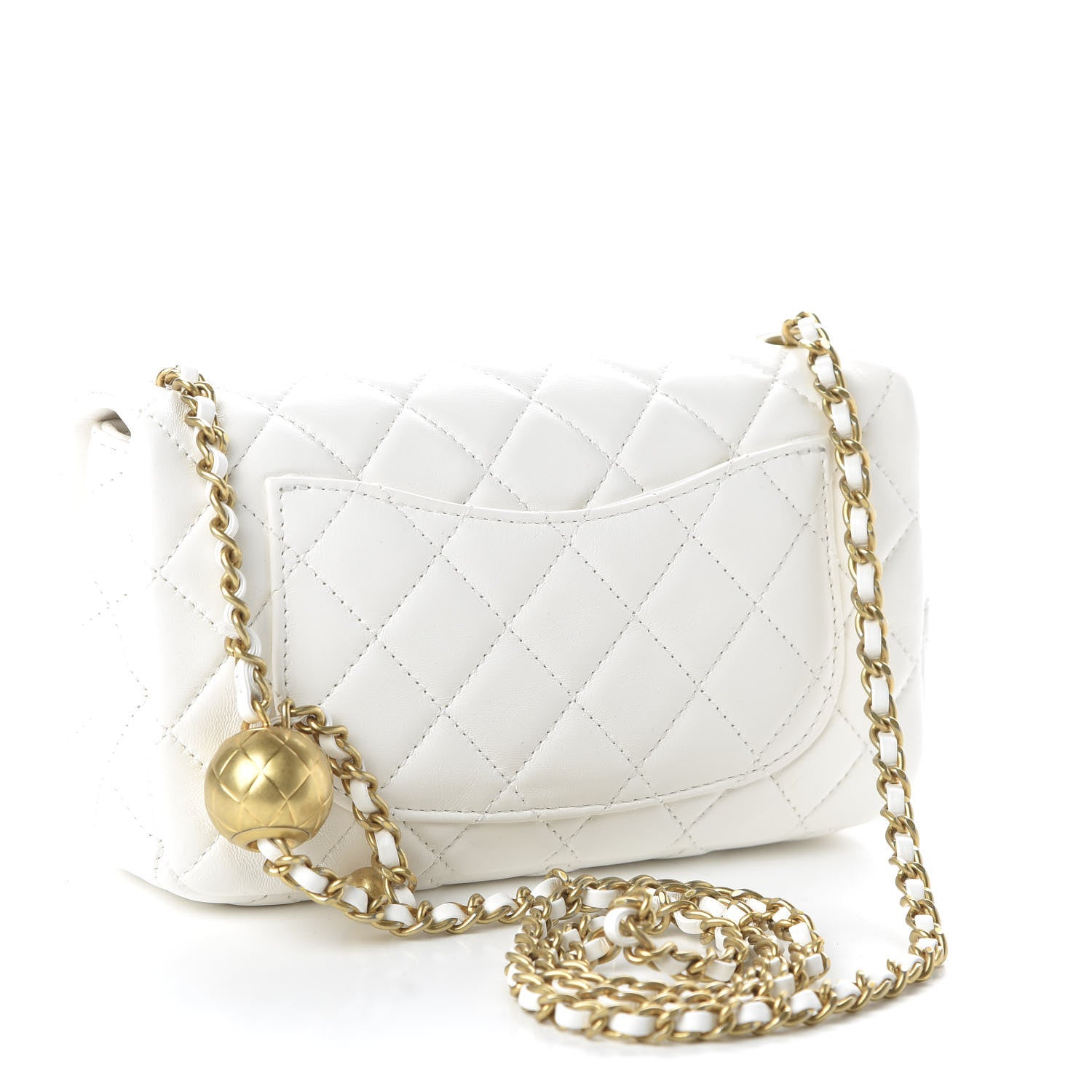 Chanel Lambskin Quilted Mini Rectangular Pearl Crush Flap White 3 of 10