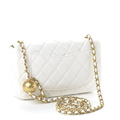 Chanel Lambskin Quilted Mini Rectangular Pearl Crush Flap White 3 of 10