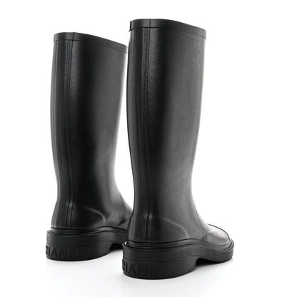 Chanel Caoutchouk CC High Boots 36 Black 4 of 9