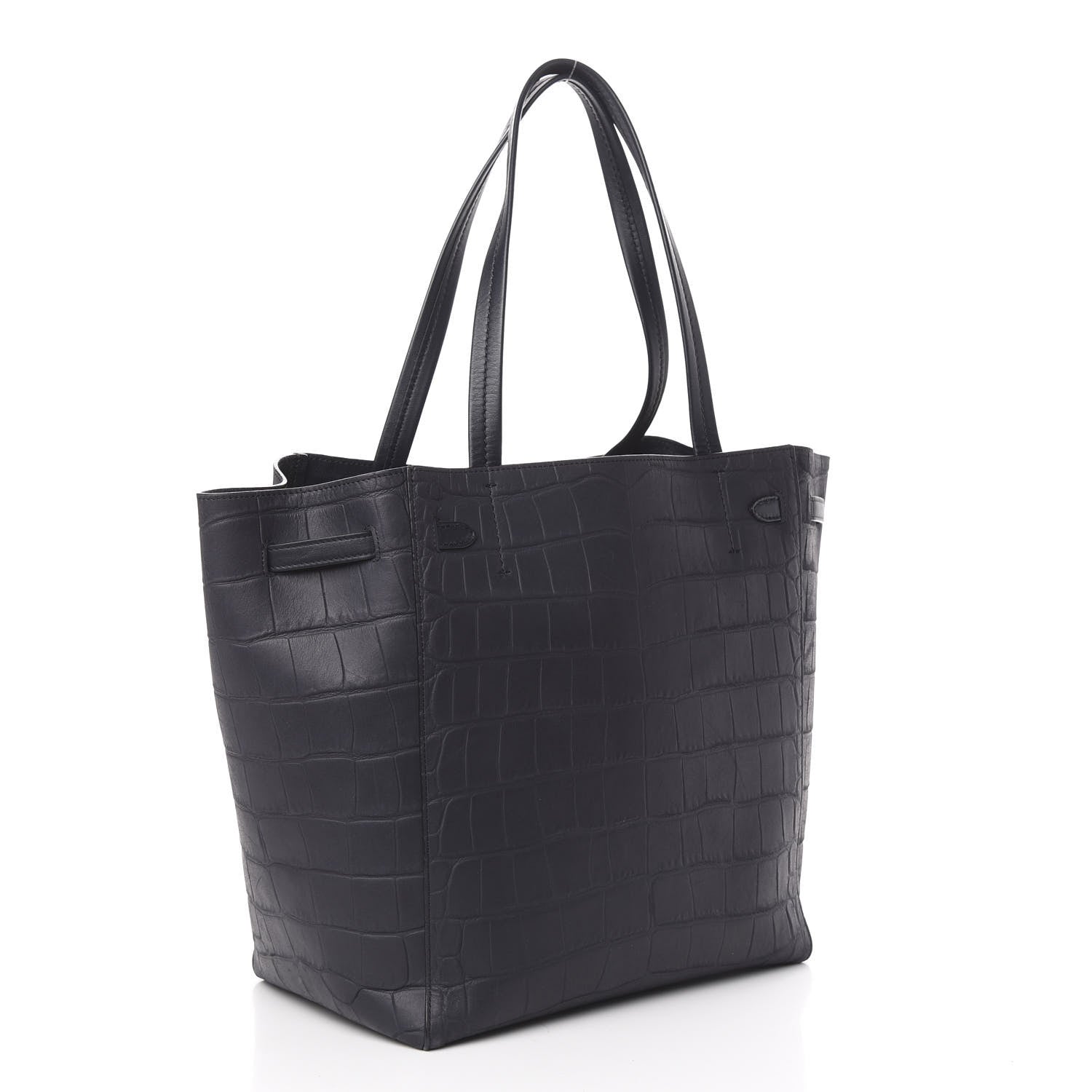Celine Crocodile Embossed Nubuck Small Belt Cabas Phantom Navy Blue 2 of 10