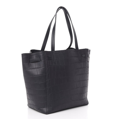 Celine Crocodile Embossed Nubuck Small Belt Cabas Phantom Navy Blue 2 of 10
