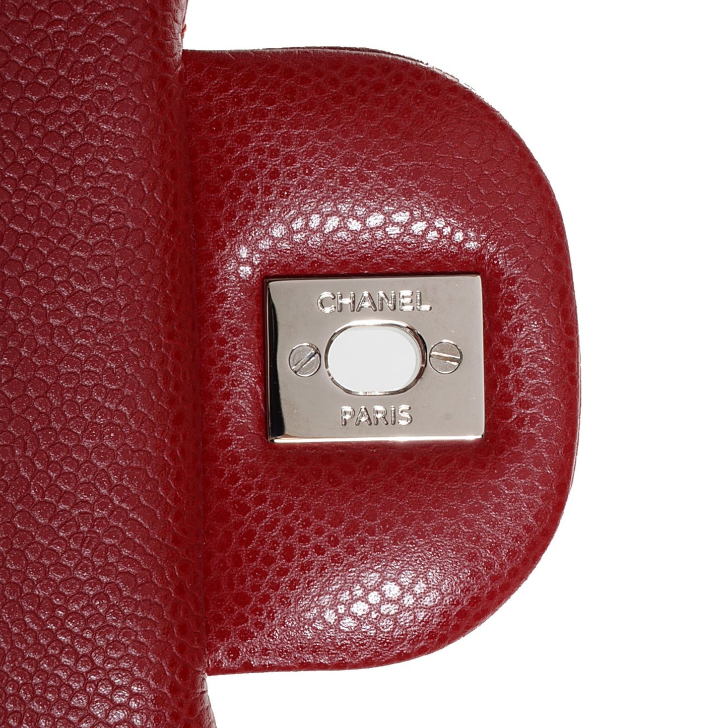 Caviar Quilted Jumbo Double Flap Red