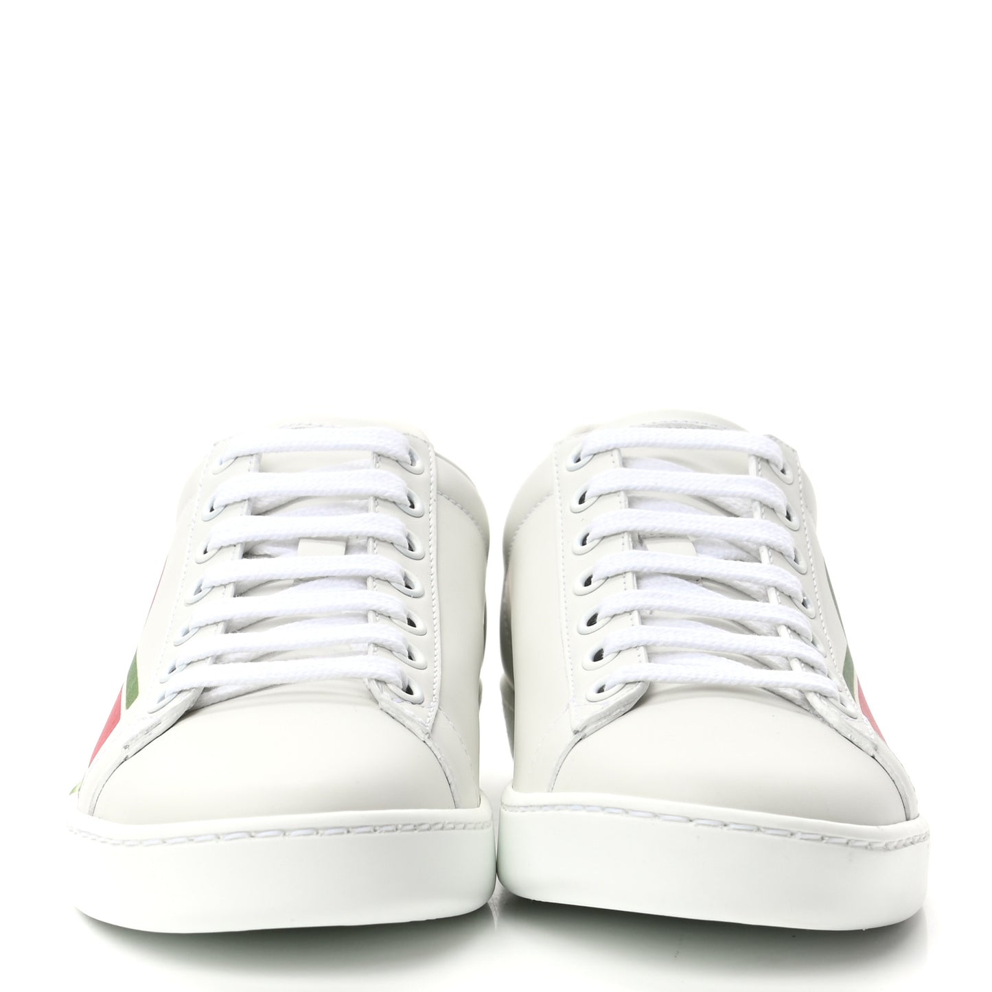 Calfskin Interlocking G Womens New Ace Sneakers 35 White Red Flame Green