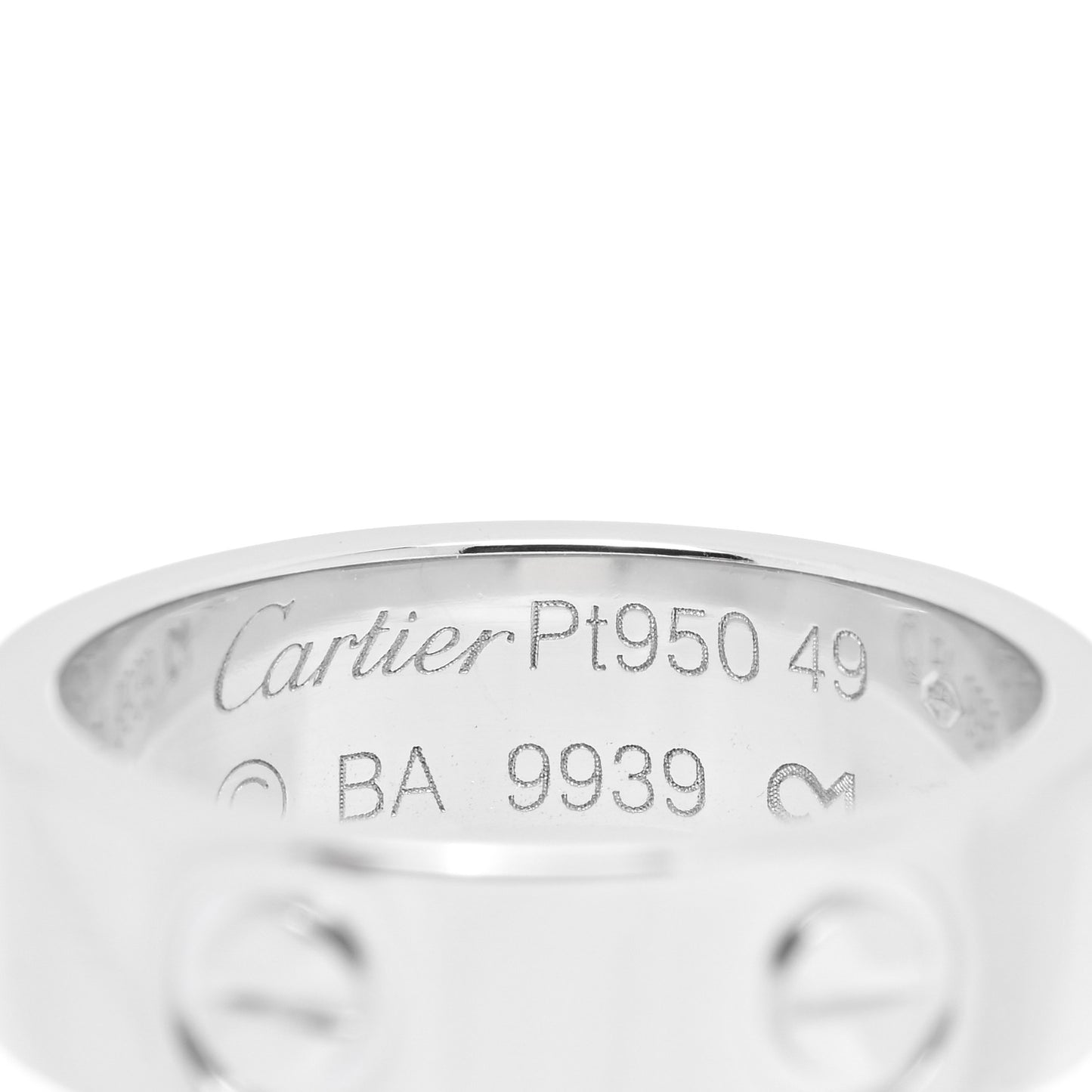 Platinum 5.5mm LOVE Ring 49 5 49/5