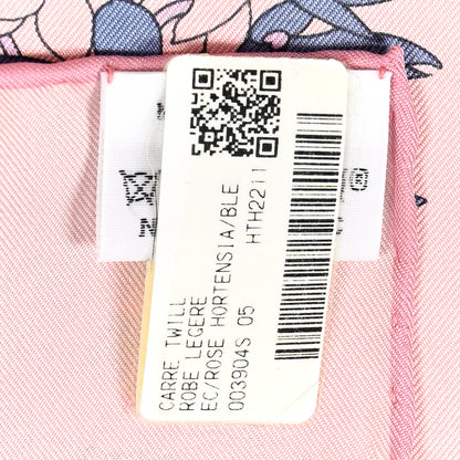 Hermes Silk Twill Robe Legere Scarf 90 Rose Hortensia Bleu 4 of 4