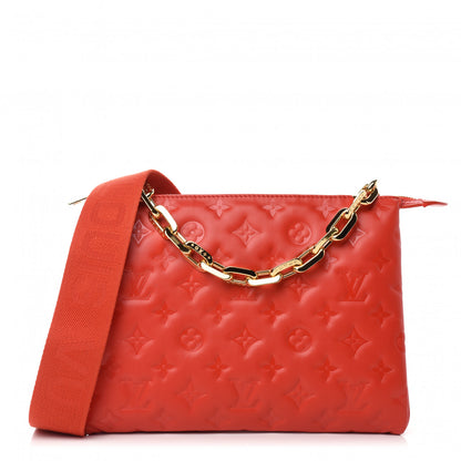 Louis Vuitton Lambskin Embossed Monogram Coussin PM Red 1 of 12