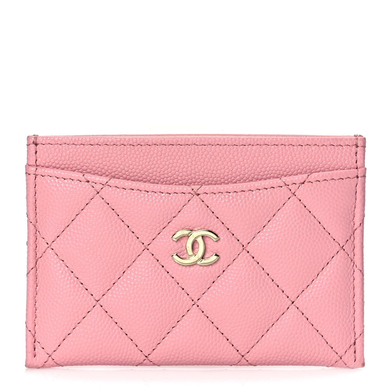Chanel Caviar Quilted Card Holder Pink 1 of 9