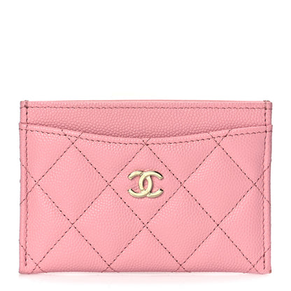 Chanel Caviar Quilted Card Holder Pink 1 of 9