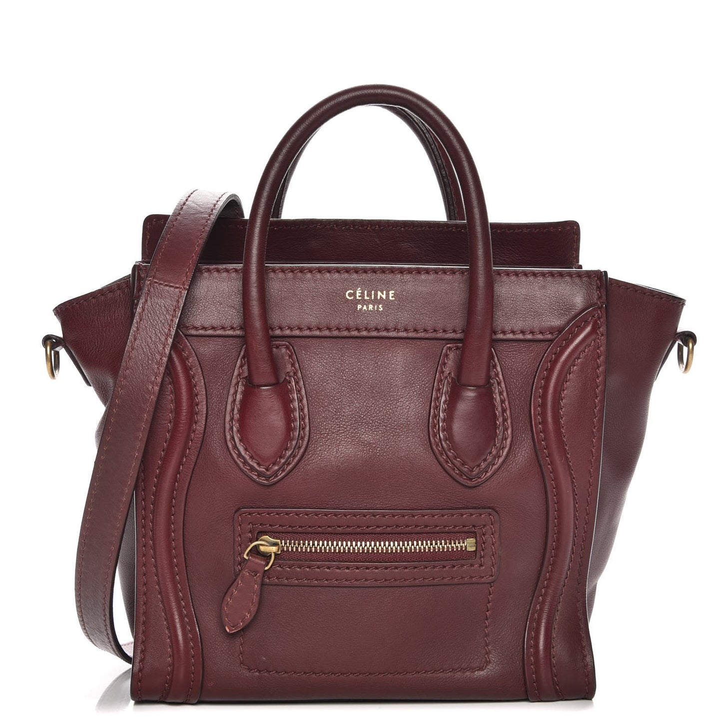 Smooth Calfskin Nano Luggage Burgundy