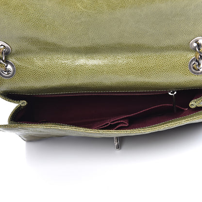 Chanel Crumpled Grained Calfskin Medium CC Crave Flap Green 6 of 12