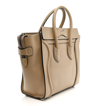 Celine Drummed Calfskin Micro Luggage Dune 3 of 11