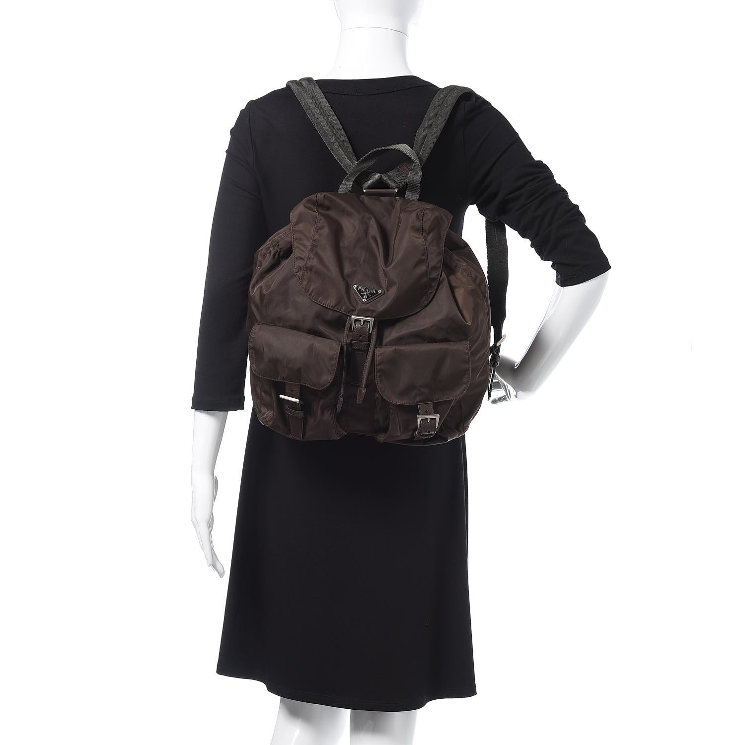 Prada Tessuto Nylon Medium Vela Backpack Ebano 2 of 12