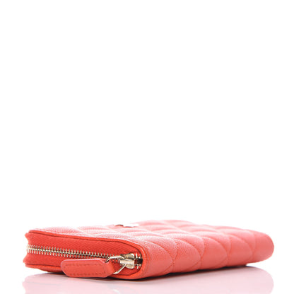 Chanel Caviar Quilted Small Zip Around Wallet Red 4 of 9