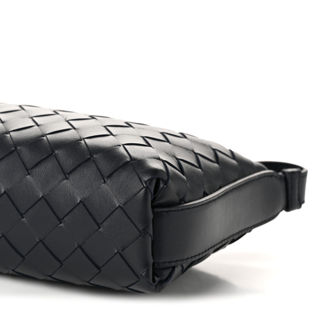 Calfskin Intrecciato Traveler Phone Pouch Midnight