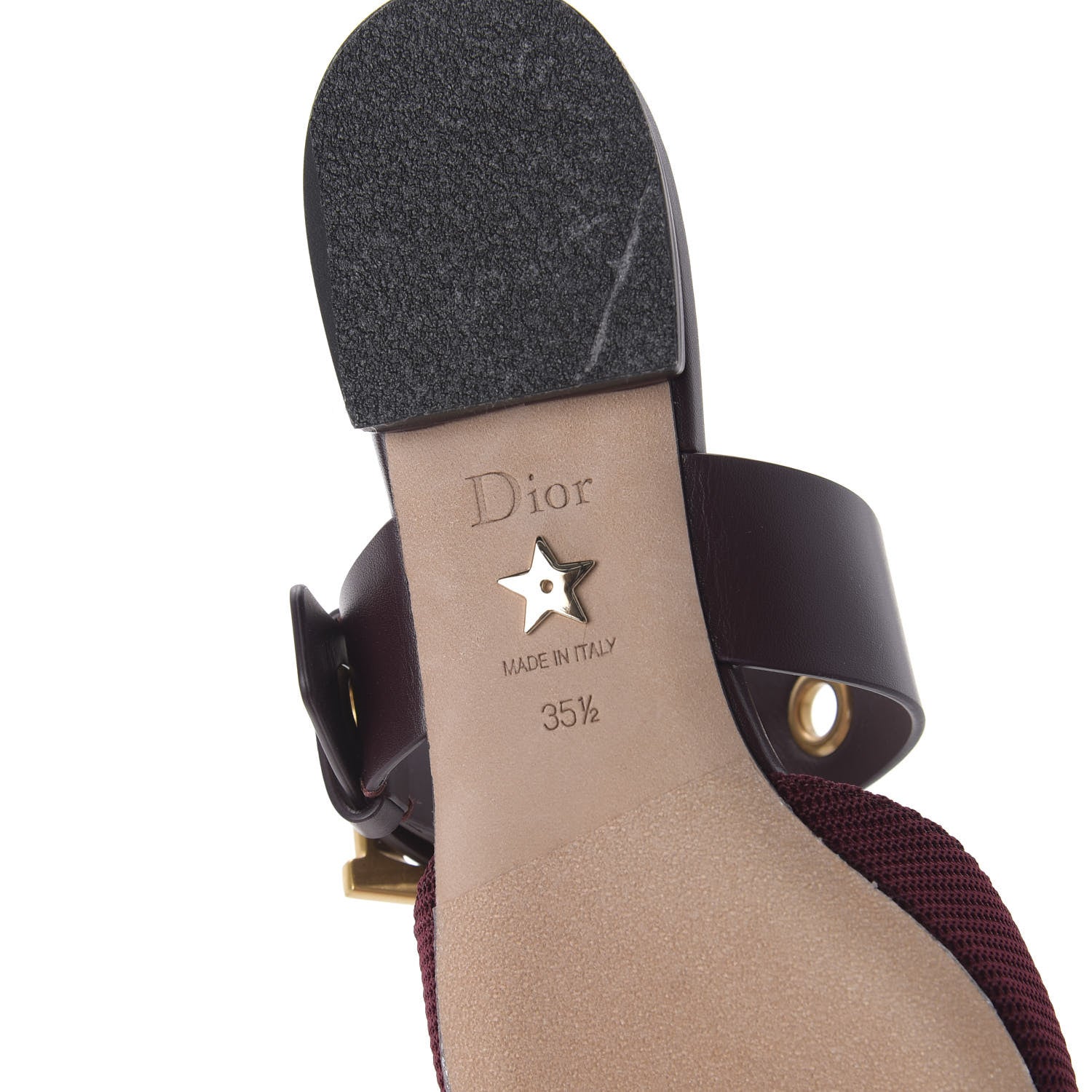 Christian Dior Technical Fabric D-Dior Ballerina Flat Mule 35.5 Rouge Black 6 of 10