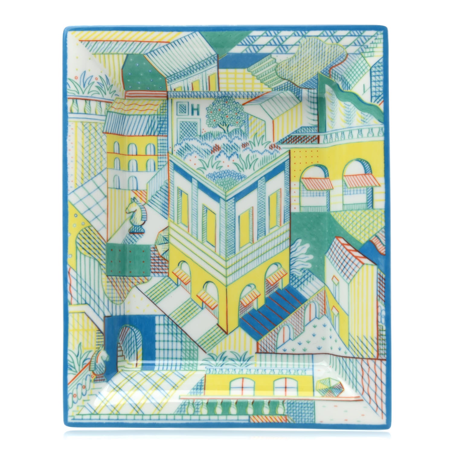 Hermes Limoges Porcelain Les Cavaliers Change Tray 1 of 6