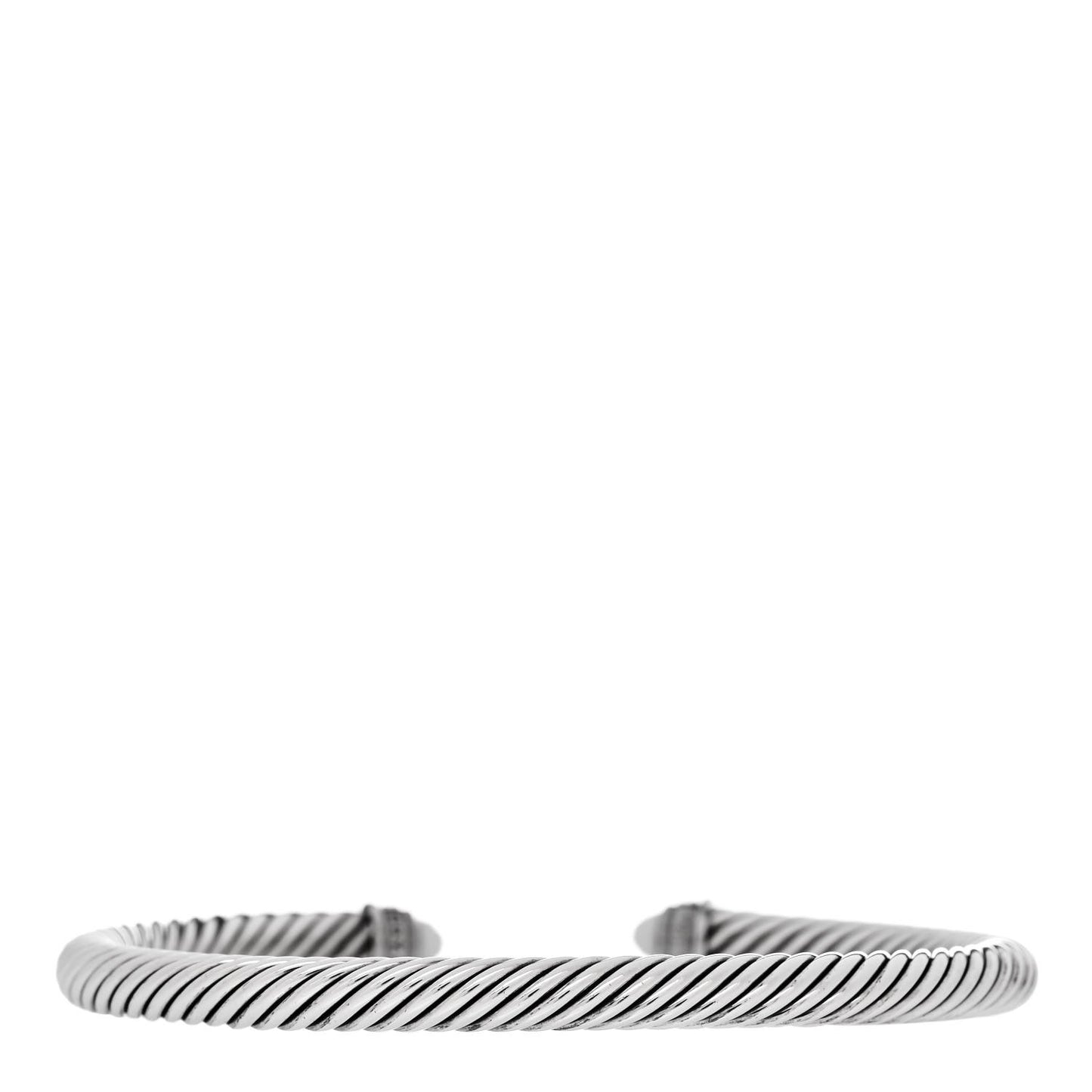 Sterling Silver Diamond White Agate 5mm Cable Classics Bracelet