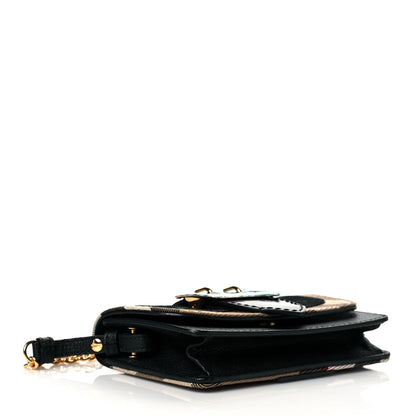 Burberry House Check Calfskin Mini Buckle Phone Crossbody Bag Black 3 of 8