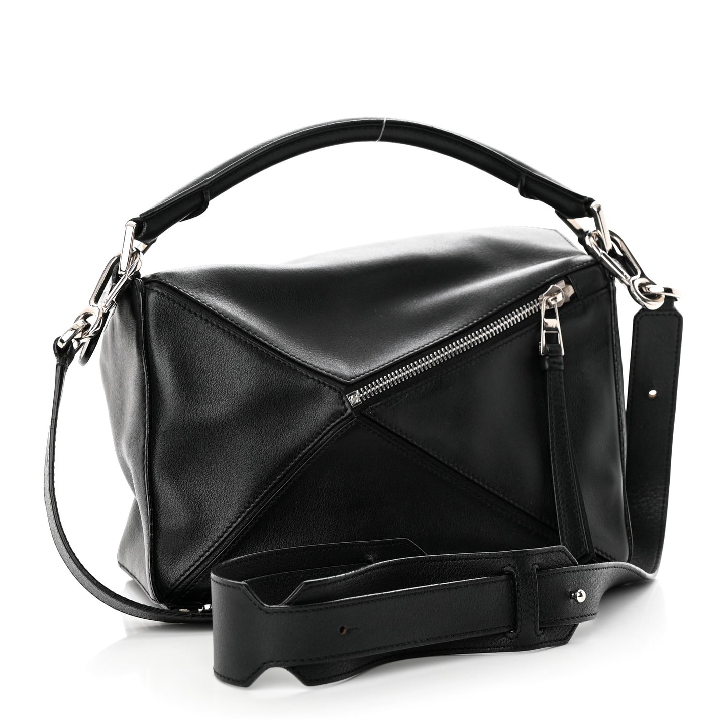 Calfskin Small Puzzle Bag Black
