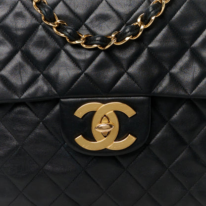 Chanel Lambskin Quilted XL Jumbo Single Flap Black 10 of 16