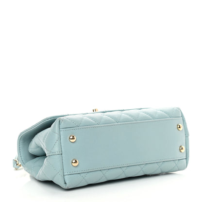 Chanel Caviar Quilted Mini Coco Handle Flap Light Blue 4 of 15