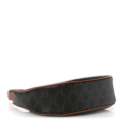 Celine Triomphe Canvas Calfskin Ava Shoulder Bag Tan 4 of 12