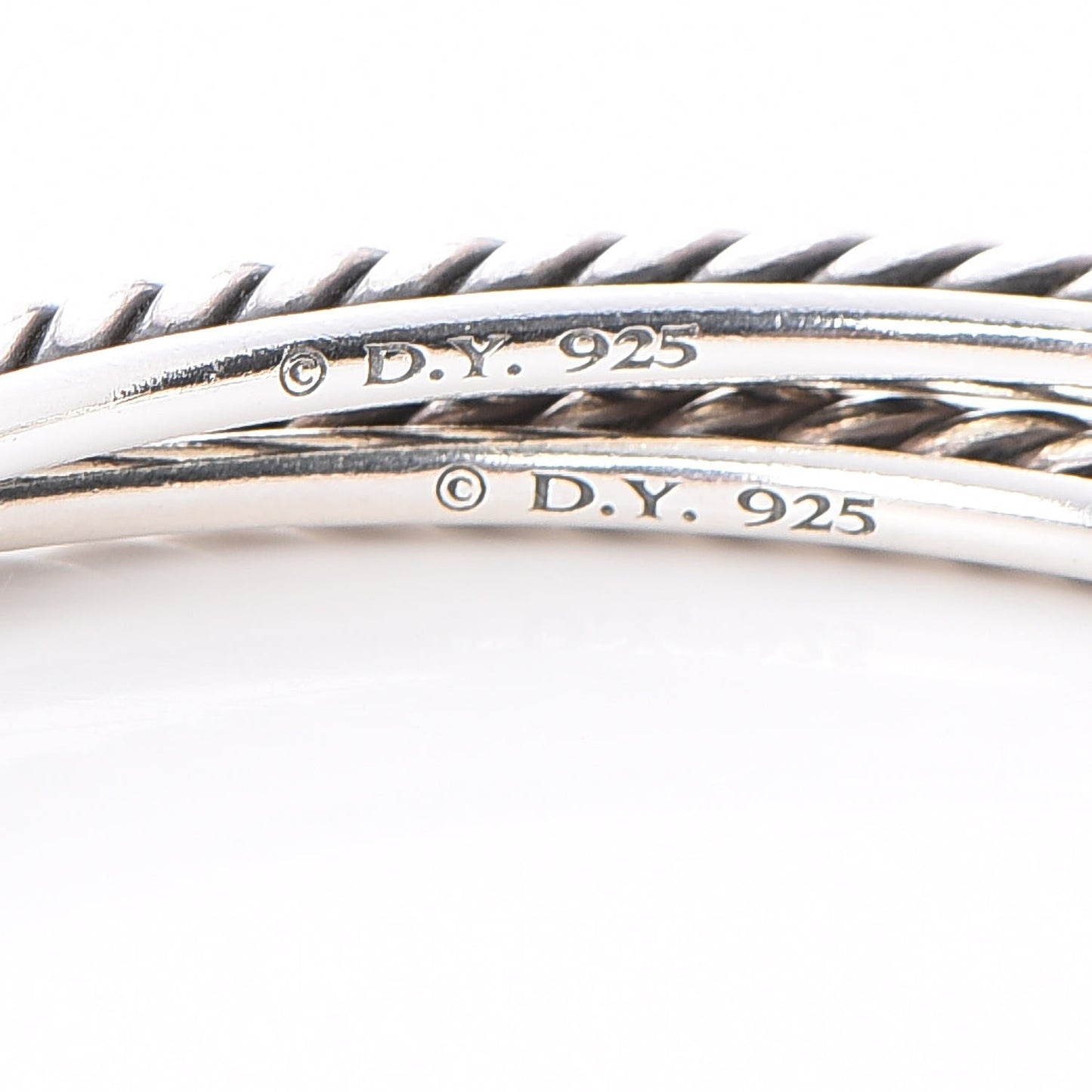 Sterling Silver Cable Classics Bangles Bracelet Set of 2