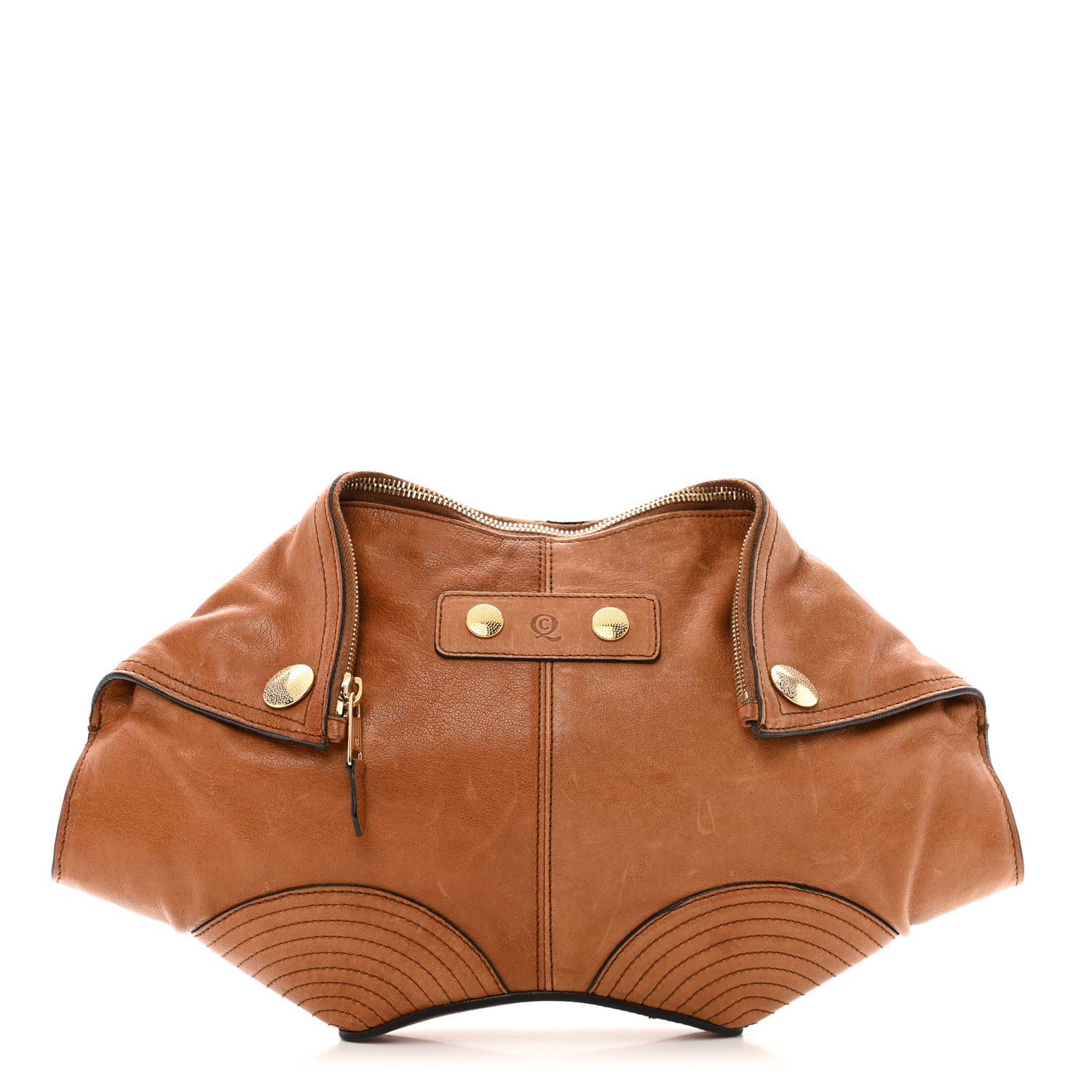 Alexander McQueen Calfskin De Manta Clutch Tan 1 of 10