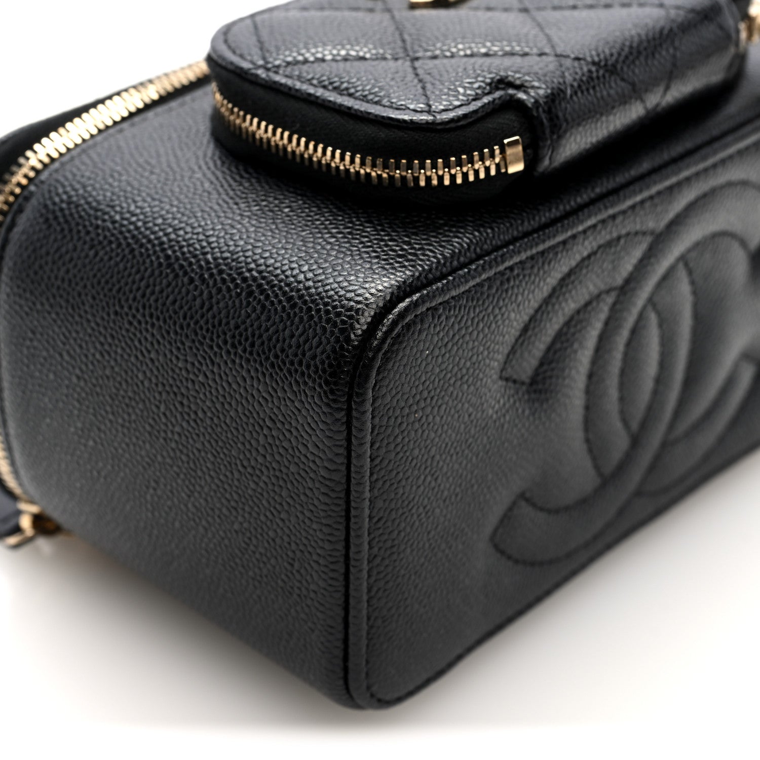 Chanel Caviar Quilted Top Handle Pocket Vanity Case Black 9 of 10