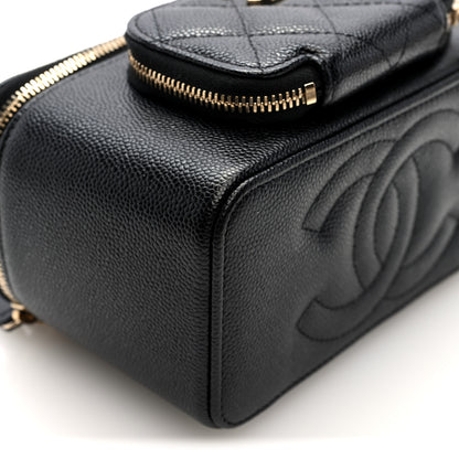 Chanel Caviar Quilted Top Handle Pocket Vanity Case Black 9 of 10