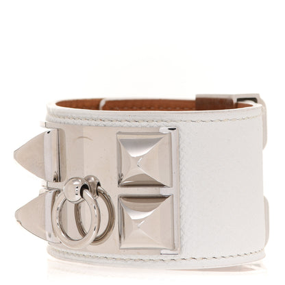 Hermes Epsom Collier de Chien CDC Bracelet S White 1 of 7