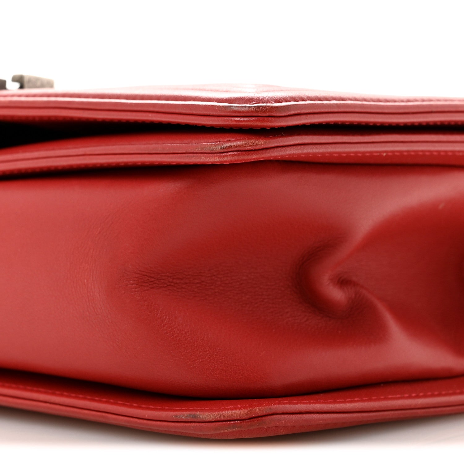 Chanel Calfskin Chevron Quilted Medium Boy Flap Red 9 of 12