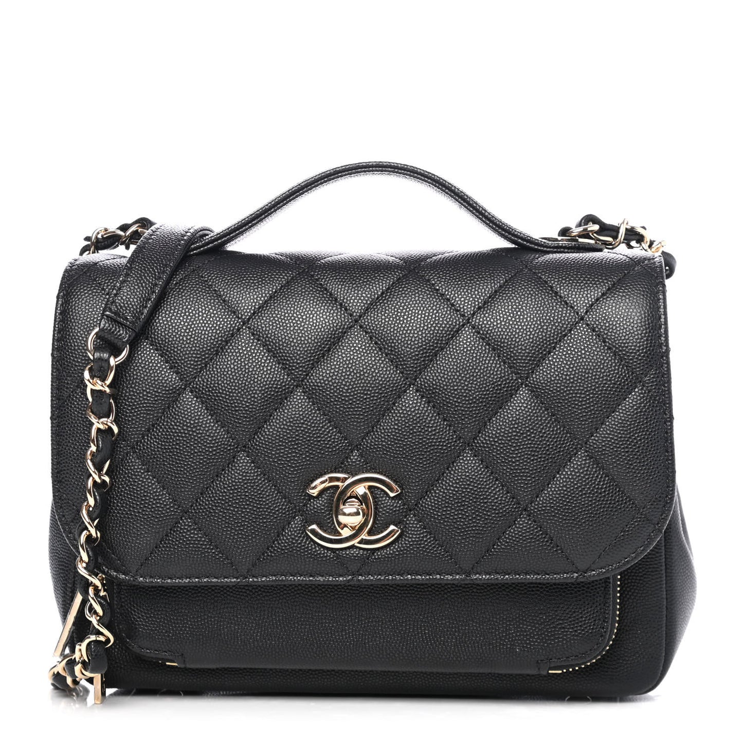 Caviar Quilted Medium Business Affinity Flap Black