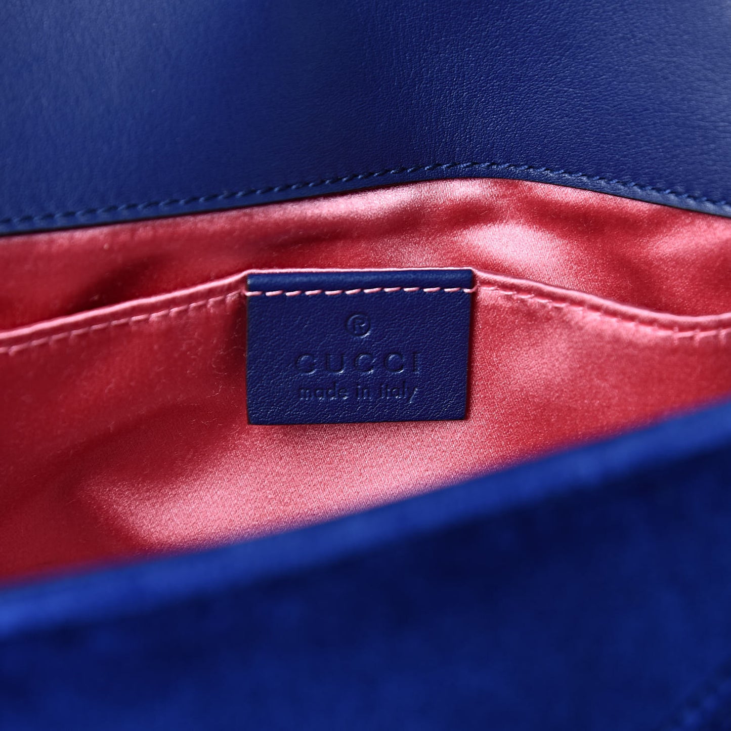 Velvet Matelasse Mini GG Marmont Shoulder Bag Cobalt Blue