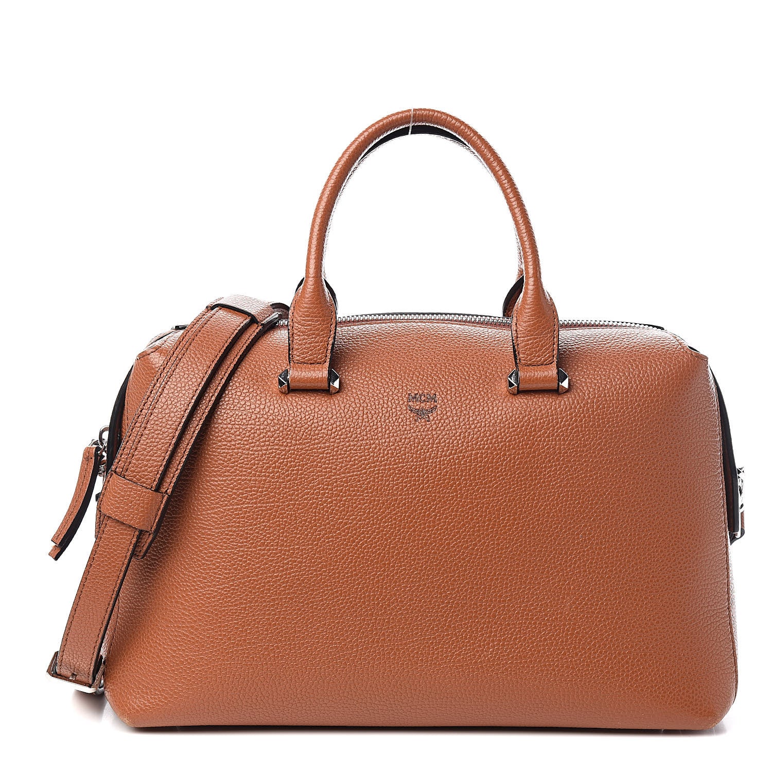 MCM Grained Calfskin Medium Ella Boston Brown 1 of 13