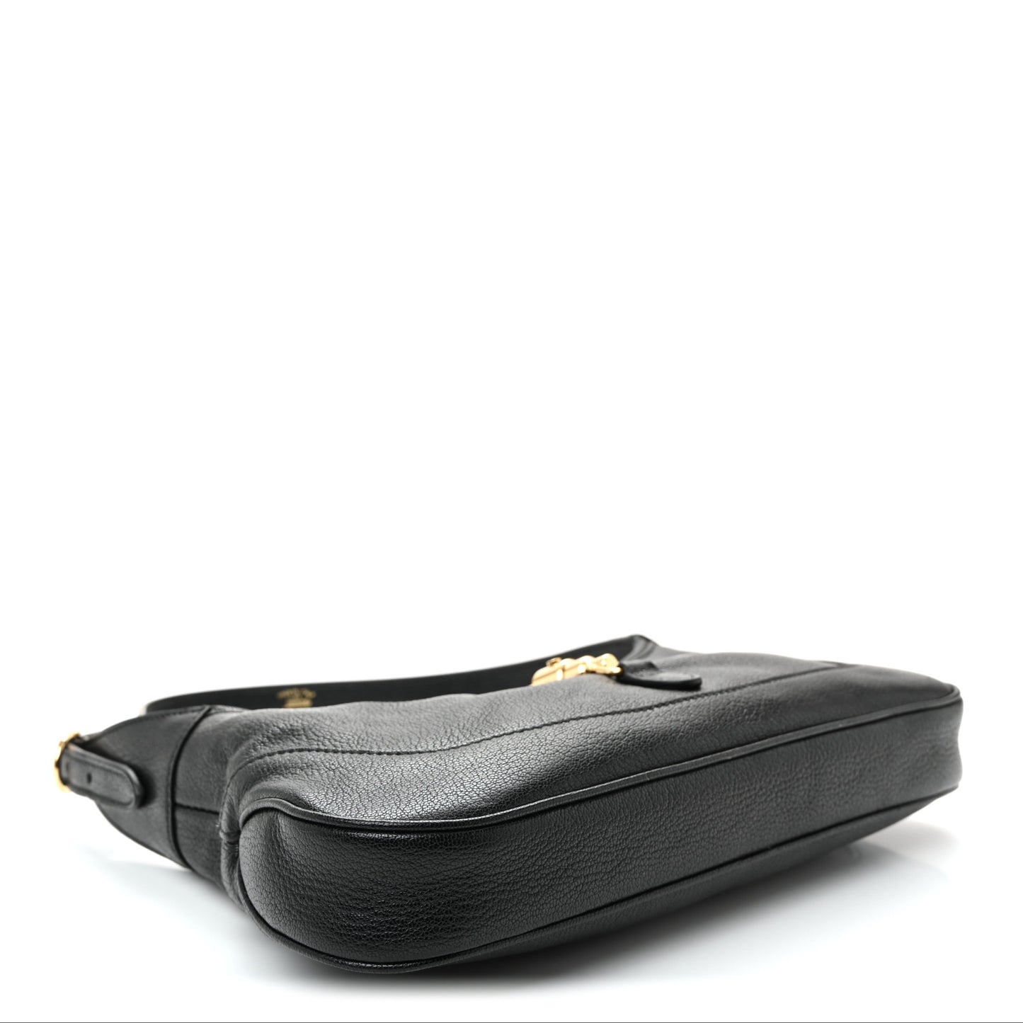 Goatskin Medium Slim Jackie Shoulder Bag Black